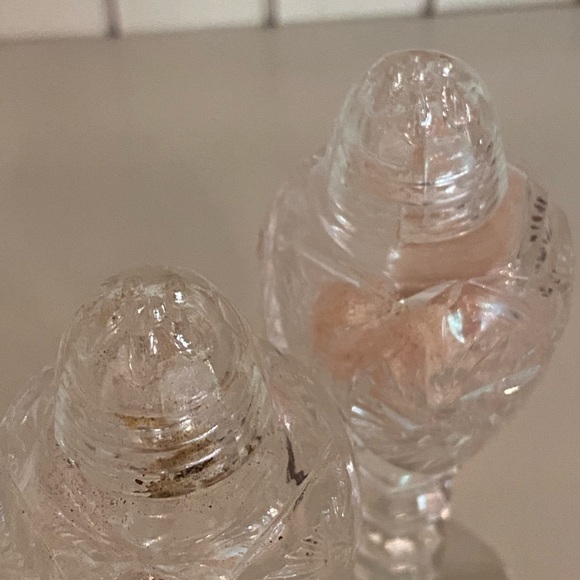 Post War Czech Bohemian 1940s Vintage Large Crystal Salt/Pepper Shakers - Picture 4 of 5